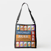 BEER Bar Pop Art, aangepaste naamzakken Crossbody Tas (Achterkant)