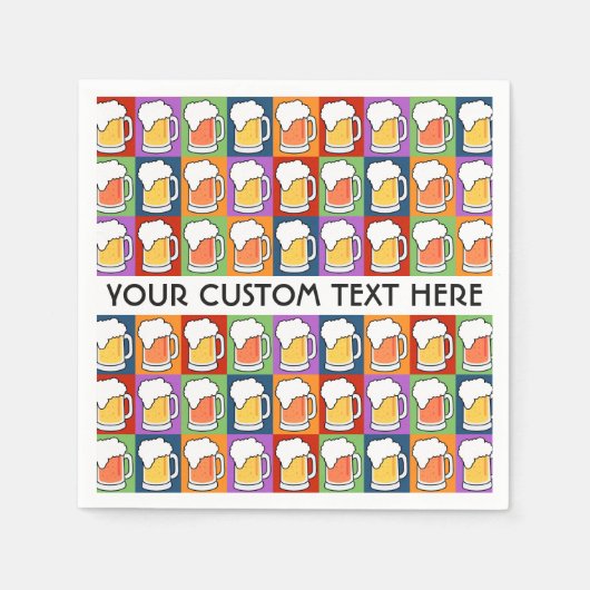 BEER Bar Pop Art aangepaste papieren servetten (Voorkant)