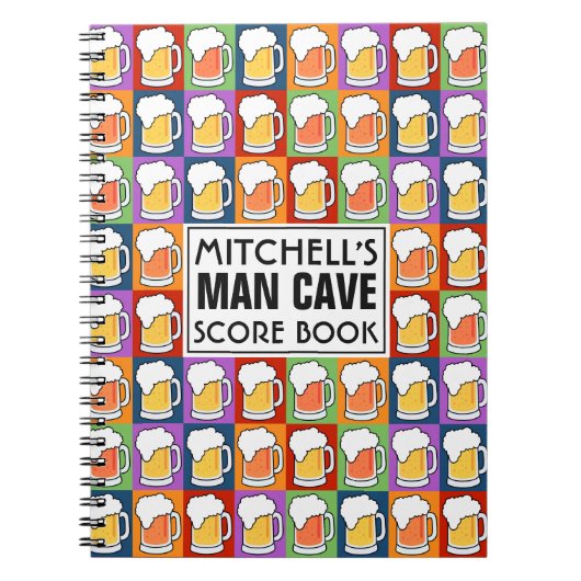 BEER Bar Pop Art aangepaste tekst notitieboek (Voorkant)