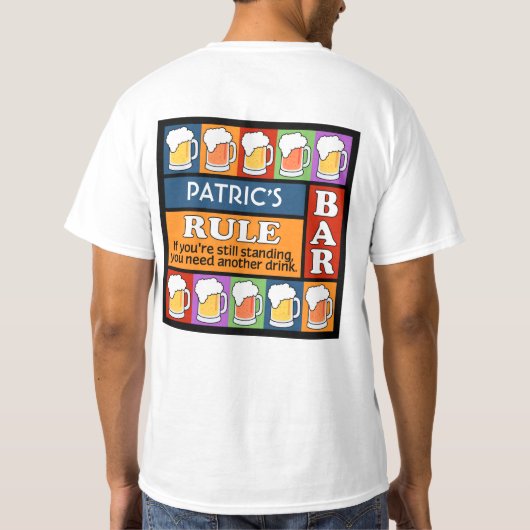 BEER Bar Pop Art CUSTOM NAAM kleding T-shirt (Achterkant)