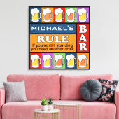 BEER Bar Pop Art CUSTOM NAME canvas afdrukken (Insitu (Woonkamer))