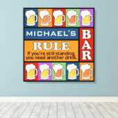 BEER Bar Pop Art CUSTOM NAME canvas afdrukken (Insitu (Houten vloer))