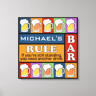 BEER Bar Pop Art CUSTOM NAME canvas afdrukken