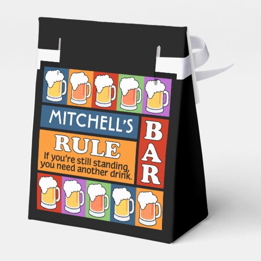 BEER Bar Pop Art CUSTOM NAME geschenkdoos Bedankdoosjes (Achterkant)