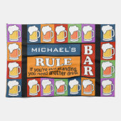 BEER Bar Pop Art CUSTOM NAME keukenhanddoek (Horizontaal)