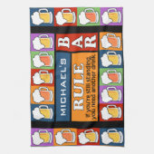 BEER Bar Pop Art CUSTOM NAME keukenhanddoek (Verticaal)