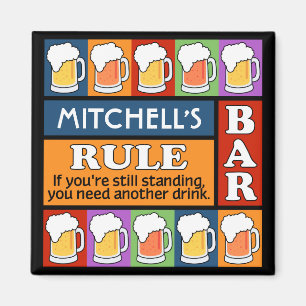 BEER Bar Pop Art CUSTOM NAME magneet