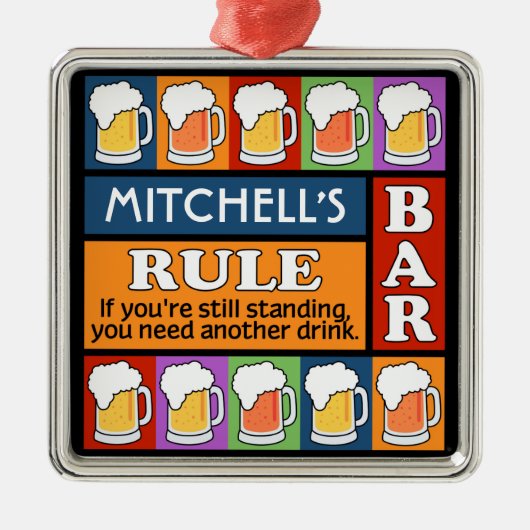 BEER Bar Pop Art CUSTOM NAME ornament (Voorkant)