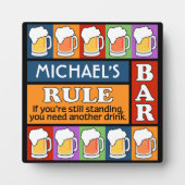BEER Bar Pop Art CUSTOM NAME plaque Fotoplaat (Voorkant)