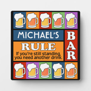 BEER Bar Pop Art CUSTOM NAME plaque Fotoplaat