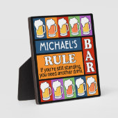 BEER Bar Pop Art CUSTOM NAME plaque Fotoplaat (Voorkant)