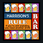 BEER Bar Pop Art CUSTOM NAME poster<br><div class="desc">Verander het tekstgebied in wat u wilt. U kunt de doopvont en zijn grootte en kleur ook veranderen door de functie "aan te passen"te gebruiken,  evenals meer tekstgebieden toe te voegen als u wenst. Bekijk mijn winkel voor meer objecten met dit ontwerp.</div>