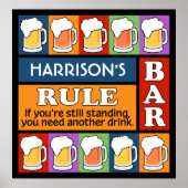 BEER Bar Pop Art CUSTOM NAME poster (Voorkant)