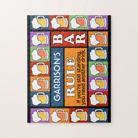 BEER Bar Pop Art CUSTOM NAME puzzel (Verticaal)