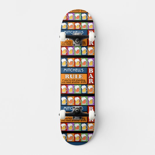 BEER Bar Pop Art CUSTOM NAME skateboards (Voorkant)