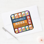 BEER Bar Pop Art CUSTOM NAME stickers (Envelop)