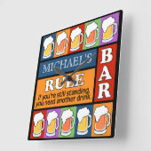 BEER Bar Pop Art CUSTOM NAME wandklok (Hoek)
