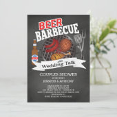 Beer Barbecue Wedding Talk Couples Shower Kaart (Staand voorkant)