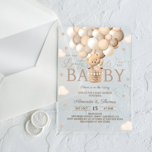 Beer Barly Wait Baby shower Acryl Uitnodigingen