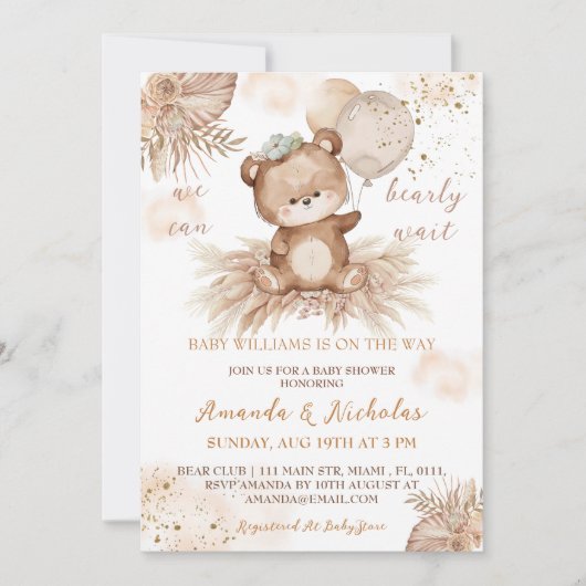 Beer Barly Wait Baby shower Kaart (Voorkant)