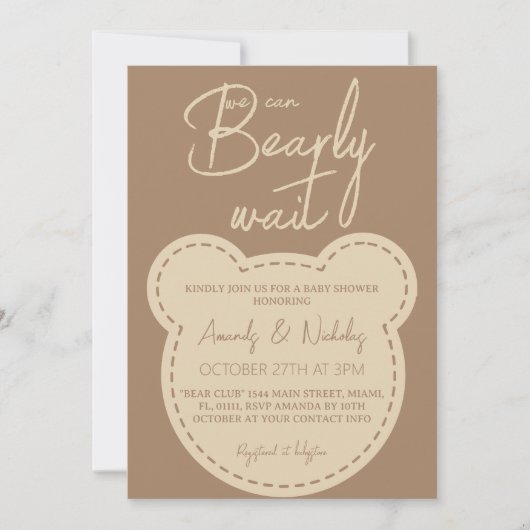 Beer Barly Wait Modern Ivory Brown Baby shower Kaart (Voorkant)