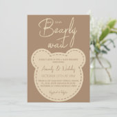 Beer Barly Wait Modern Ivory Brown Baby shower Kaart (Staand voorkant)