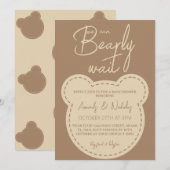 Beer Barly Wait Modern Ivory Brown Baby shower Kaart (Voorkant / Achterkant)