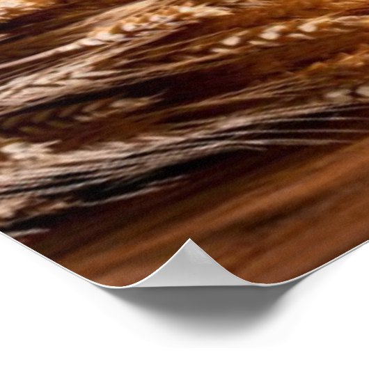 Beer barrel with beer glasses on a wooden table 2 poster (Hoek)