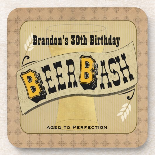 Beer Bash Birthday Onderzetters (Voorkant)