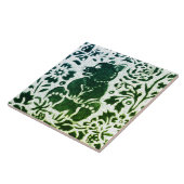 Beer Batik Modern Green Blue Floral Tegeltje (Zijkant)