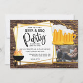 Beer bbq string licht op DIY foto's party Kaart (Voorkant)