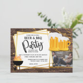 Beer bbq string licht op DIY foto's party Kaart (Staand voorkant)