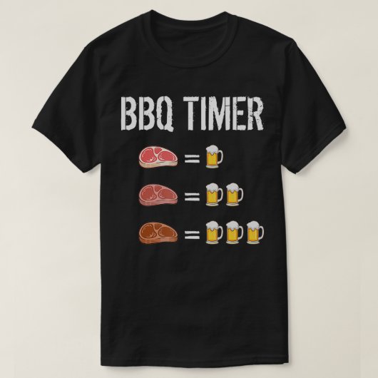 Beer BBQ Timer Grilling T-shirt (Design voorkant)