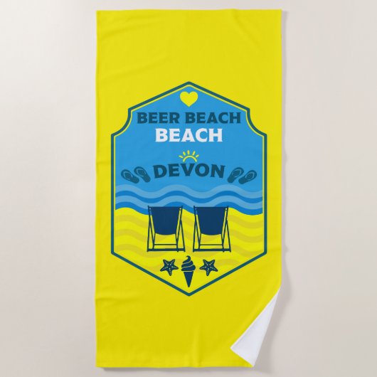 Beer Beach Devon Strandlaken (Voorkant)