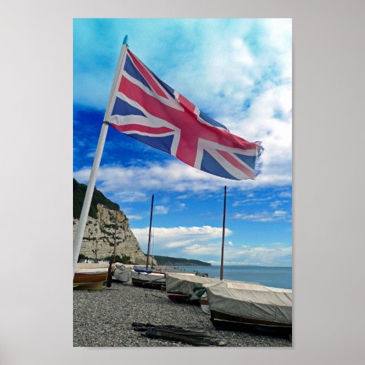 Beer Beach Jurassic Coast Devon Verenigd Koninkrij Poster (Voorkant)