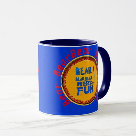 Beer BearBear NERD FUN! Coffeemug blue Mok (Voorkant rechts)