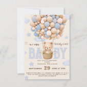 Beer Bearly Wait Blue Baby Boy Shower Kaart (Voorkant)