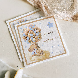 Beer Bearly Wait Blue Balloon Baby shower Servet