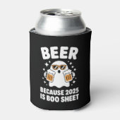 Beer Because 2025 Is Boo Sheet Funny Halloween Blikjeskoeler (Blikje Voorkant)
