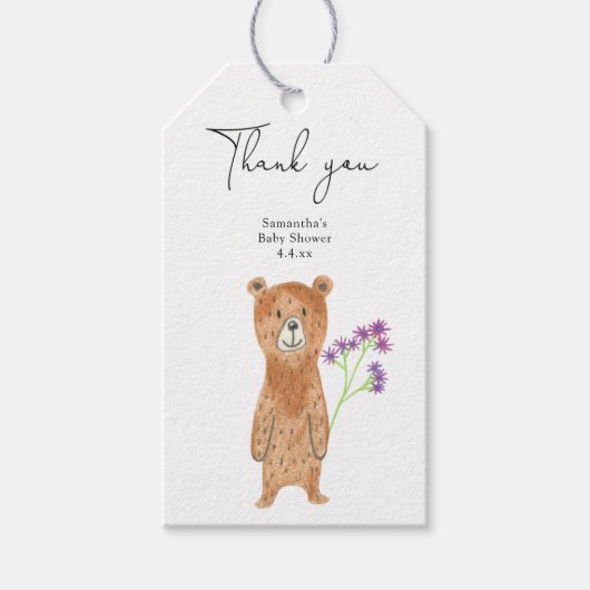 Beer bedank je babyshower cadeaulabel (Voorkant)