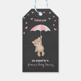 Beer bedankt je cadeau label Roze Girl Shower Cadeaulabel