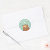 Beer Bee · Alfabet Monogram Schattigee School kind Ronde Sticker (Envelop)
