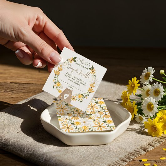 Beer & Bee Baby shower Luiers Raffle Enclosure Informatiekaartje