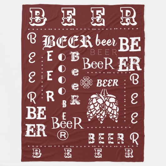 BEER BEER BEER BEER! FLEECE DEKEN (Voorkant)