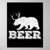 Beer Beer Deer Funny Hunting  Poster (Voorkant)