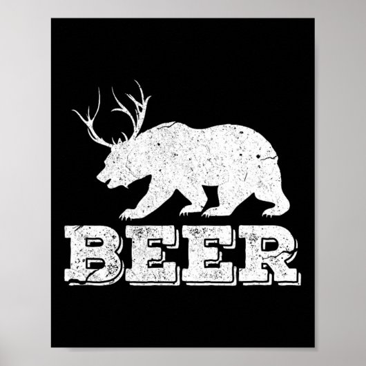 Beer Beer Deer Funny Hunting  Poster (Voorkant)