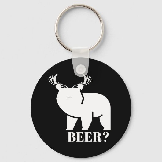BEER? Beer Deer Funny Sarcastic Novelty Sleutelhanger (Voorkant)