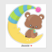 Beer, Beer op de maan, Beer met Scarf Sticker (Vel)