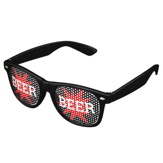 BEER BEER retro Shades / Fun Party Sunbril Retro Zonnebril (Gekanteld)