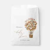 Beer, beige ballonnen, heteluchtballon, Baby showe Bedankzakje (Voorkant)